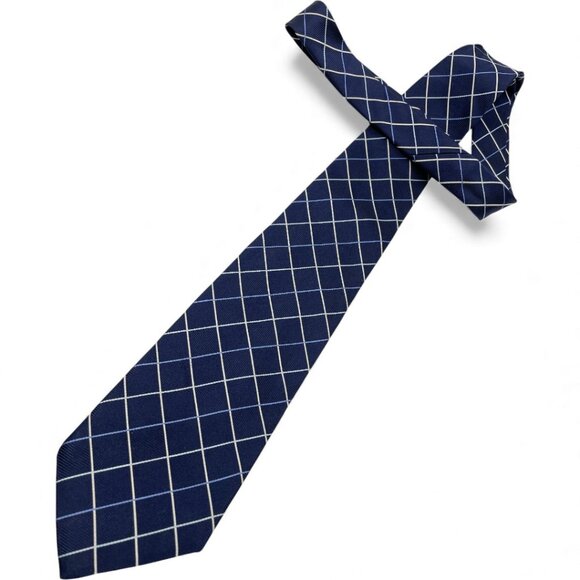 Brooks Brothers Makers Silk Tie Geometric Diamonds Blue - Picture 2 of 6